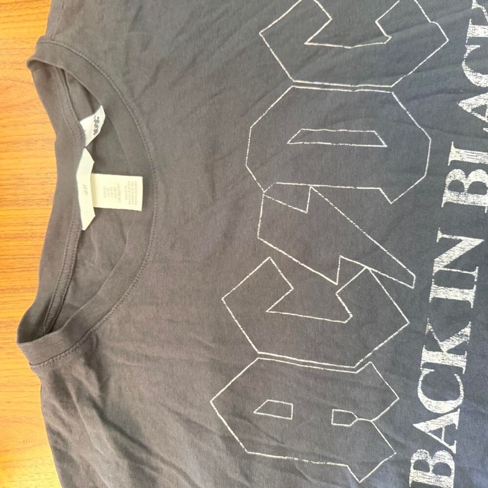 H-m Women's Black and Grey T-shirt